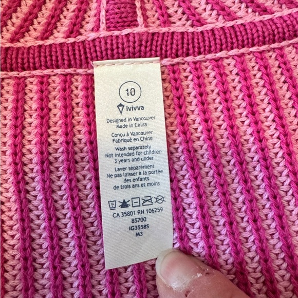 Ivivva LuLuLemon 10 To The Moon & Back Pink Cardigan Sweater w/ Hood - Picture 8 of 8